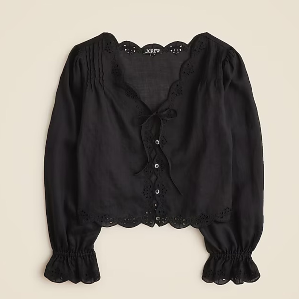 J Crew Scallop Top in Ramie NWT